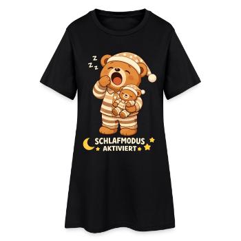 Chemise de nuit Pyjama de nuit Ours en peluche Mode veille - Robe T-shirt Femme - noir - Devant