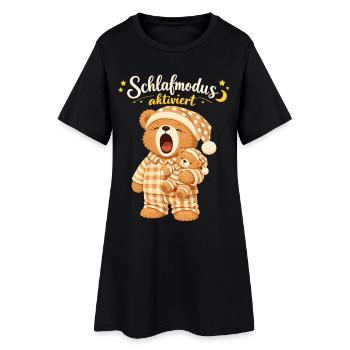 Chemise de nuit Pyjama de nuit Ours en peluche Mode veille - Robe T-shirt Femme - noir - Devant