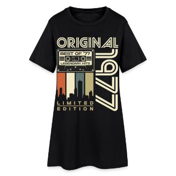 Cadeau d’anniversaire rétro Born Vintage 1977 - Robe T-shirt Femme - noir - Devant
