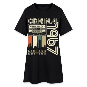 Cadeau d’anniversaire rétro vintage original de 1967 - Robe T-shirt Femme - noir - Devant