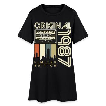 Cadeau rétro d’anniversaire vintage Born 1987 - Robe T-shirt Femme - noir - Devant