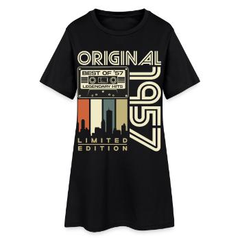 Cadeau d’anniversaire rétro vintage original de 1957 - Robe T-shirt Femme - noir - Devant
