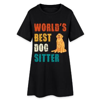 Weltbester Hundesitter - Frauen T-Shirt-Kleid - Schwarz - Vorne