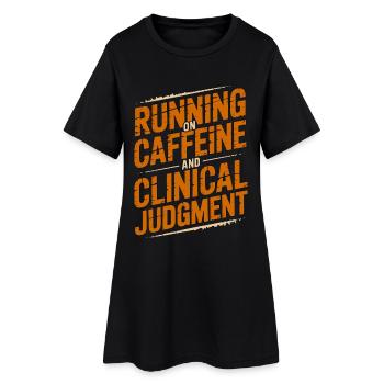 Nurse Practitioner Running On Caffeine Nursing - Frauen T-Shirt-Kleid - Schwarz - Vorne