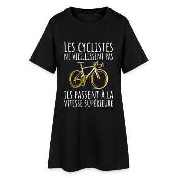 Les cyclistes ne vieillissent pas humour vélo - Robe T-shirt Femme - noir - Devant