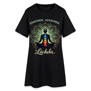 Inspire, expire, sourire - Don de méditation - Robe T-shirt Femme - noir - Devant