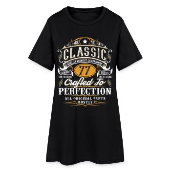 77. Geburtstag - Frauen T-Shirt-Kleid - Schwarz - Vorne