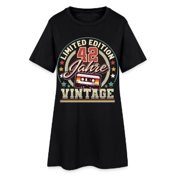 Cassette vintage pour le 42e anniversaire - Robe T-shirt Femme - noir - Devant