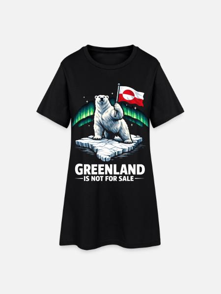 greenland is not for sale Flagge Bär Spruch - Frauen T-Shirt-Kleid - Schwarz