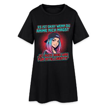 Anime pour l’Intelligent – Design Otaku Drôle - Robe T-shirt Femme - noir - Devant