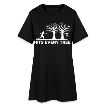 Hit Every Tree – Design drôle de disc golf - Robe T-shirt Femme - noir - Devant