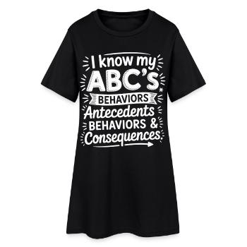 Comportement ABC : antécédents et conséquences - Robe T-shirt Femme - noir - Devant