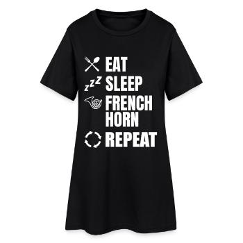 Mange Dorme, cor français, répéter - Robe T-shirt Femme - noir - Devant