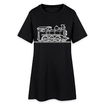 Dessin ferroviaire - Robe T-shirt Femme - noir - Devant
