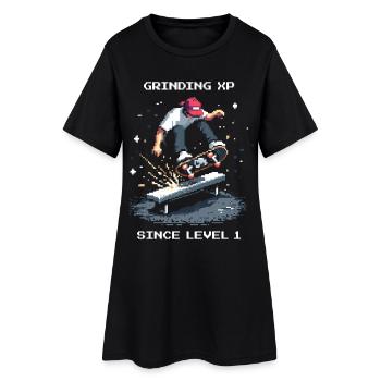 Grinding XP seit Level 1 | Skateboard - Frauen T-Shirt-Kleid - Schwarz - Vorne