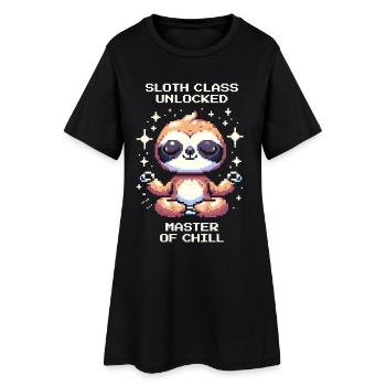 Sloth Class Unlocked | Chill - Women’s T-Shirt Dress - black - Front