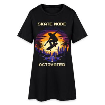Mode Skate activé | Skateboard - Robe T-shirt Femme - noir - Devant
