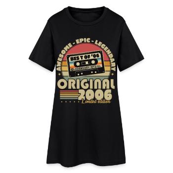 Original 2006 Vintage Vintage Anniversaire Rétro - Robe T-shirt Femme - noir - Devant
