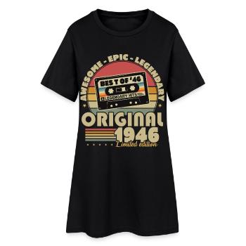Original 1946 Vintage Anniversaire Rétro - Robe T-shirt Femme - noir - Devant
