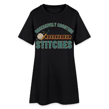 Compter les mailles de façon obsessionnelle Amant du crochet drôle - Robe T-shirt Femme - noir - Devant