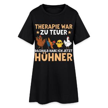 La thérapie était trop chère - Drôle de discours de poule - Robe T-shirt Femme - noir - Devant