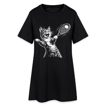 Tennis de chats drôles - Robe T-shirt Femme - noir - Devant