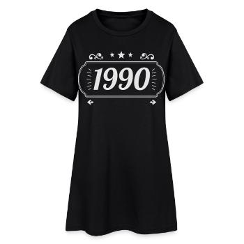 Vintage 1990 Rétro Anniversaire 1990  - Robe T-shirt Femme - noir - Devant