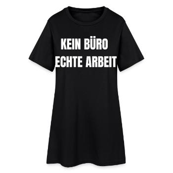 Pas de travail réel de bureau | Chemise Artisanale - Robe T-shirt Femme - noir - Devant