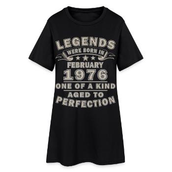 50th Birthday Gift Husband Original February 1976 - Women’s T-Shirt Dress - black - Front