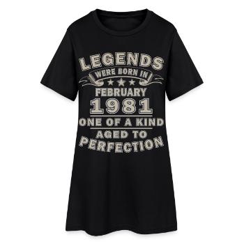 February 1981 Vintage Anniversary Retro Gift - Women’s T-Shirt Dress - black - Front
