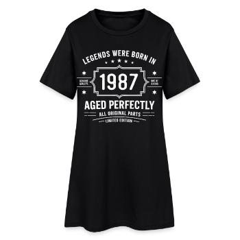 Millésime original 1987 | Cadeau d’anniversaire 1987 - Robe T-shirt Femme - noir - Devant