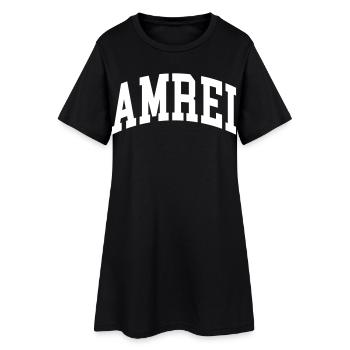 Amrei - Frauen T-Shirt-Kleid - Schwarz - Vorne