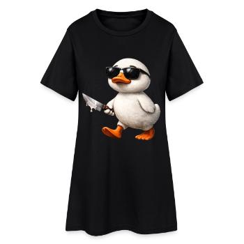 Canard gangster avec couteau et lunettes de soleil - Robe T-shirt Femme - noir - Devant