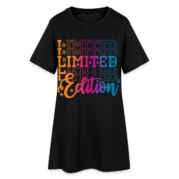 Limited Edition - Frauen T-Shirt-Kleid - Schwarz - Vorne