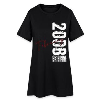18. Geburtstag Februar 2008 Original Jahrgang - Frauen T-Shirt-Kleid - Schwarz - Vorne