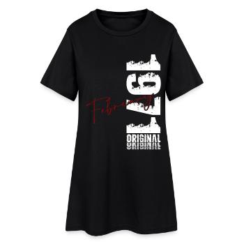55. Geburtstag Februar 1971 Original Jahrgang - Frauen T-Shirt-Kleid - Schwarz - Vorne
