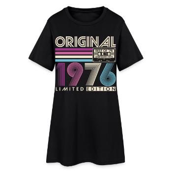 1976 Jahrgang 50. Geburtstag Geschenk Retro - Frauen T-Shirt-Kleid - Schwarz - Vorne