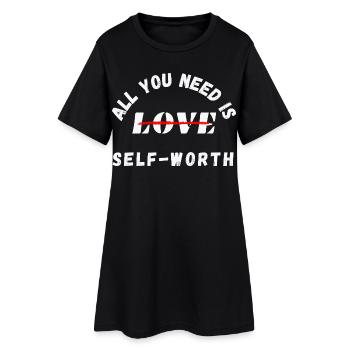 Tout ce dont vous avez besoin, c’est de votre estime de soi – santé mentale - Robe T-shirt Femme - noir - Devant
