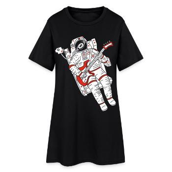 Astronaute guitariste - Robe T-shirt Femme - noir - Devant