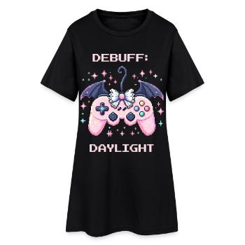 Debuff Tageslicht | Soft Goth Humor - Frauen T-Shirt-Kleid - Schwarz - Vorne