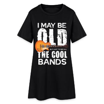 Vieille mais rock : guitare des groupes - Robe T-shirt Femme - noir - Devant