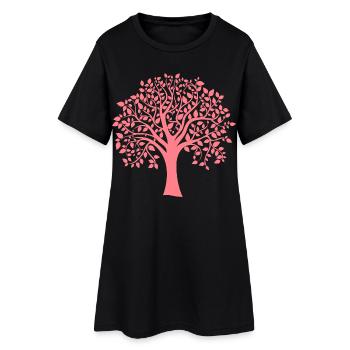 Silhouette icône d’arbre jumbo rouge imprimé - Robe T-shirt Femme - noir - Devant