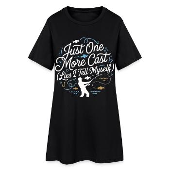 Juste un autre lancer de mensonges, je me dis pêcheur - Robe T-shirt Femme - noir - Devant