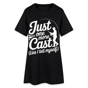 Encore un lancer de mensonges, je me dis en pêchant - Robe T-shirt Femme - noir - Devant