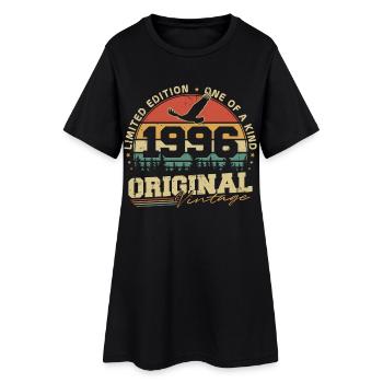Original 1996 Jahrgang Vintage Geburtstag Retro - Frauen T-Shirt-Kleid - Schwarz - Vorne