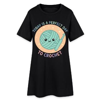 Aujourd’hui est un jour parfait pour crocheter de façon drôle - Robe T-shirt Femme - noir - Devant