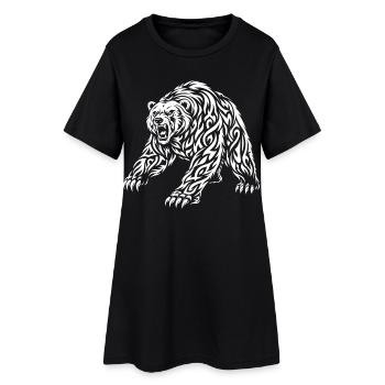 Motif grizzli tribal – Ours sauvage - Robe T-shirt Femme - noir - Devant