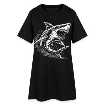 Requin tribal – Motif de tatouage de requin - Robe T-shirt Femme - noir - Devant