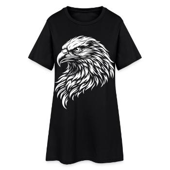 Tête d’aigle tribale – Motif mystique d’animal sauvage - Robe T-shirt Femme - noir - Devant