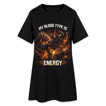 Boisson énergisante : mon groupe sanguin est énergétique - Robe T-shirt Femme - noir - Devant